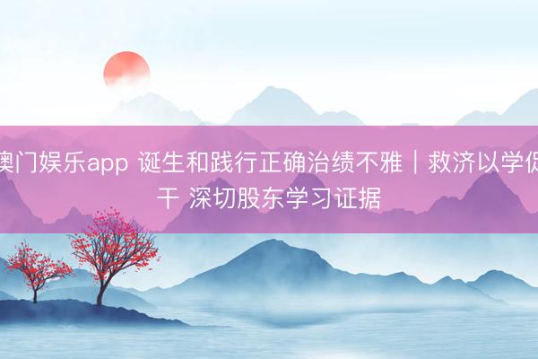澳门娱乐app 诞生和践行正确治绩不雅｜救济以学促干 深切股东学习证据